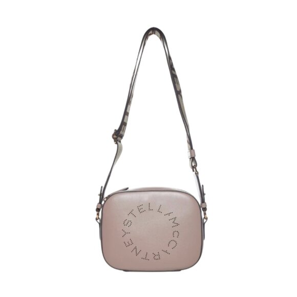 Stella McCartney Logo Camera Bag Crossbody Purse Womens Moss Taupe Vegan Leather - Picture 2 of 16